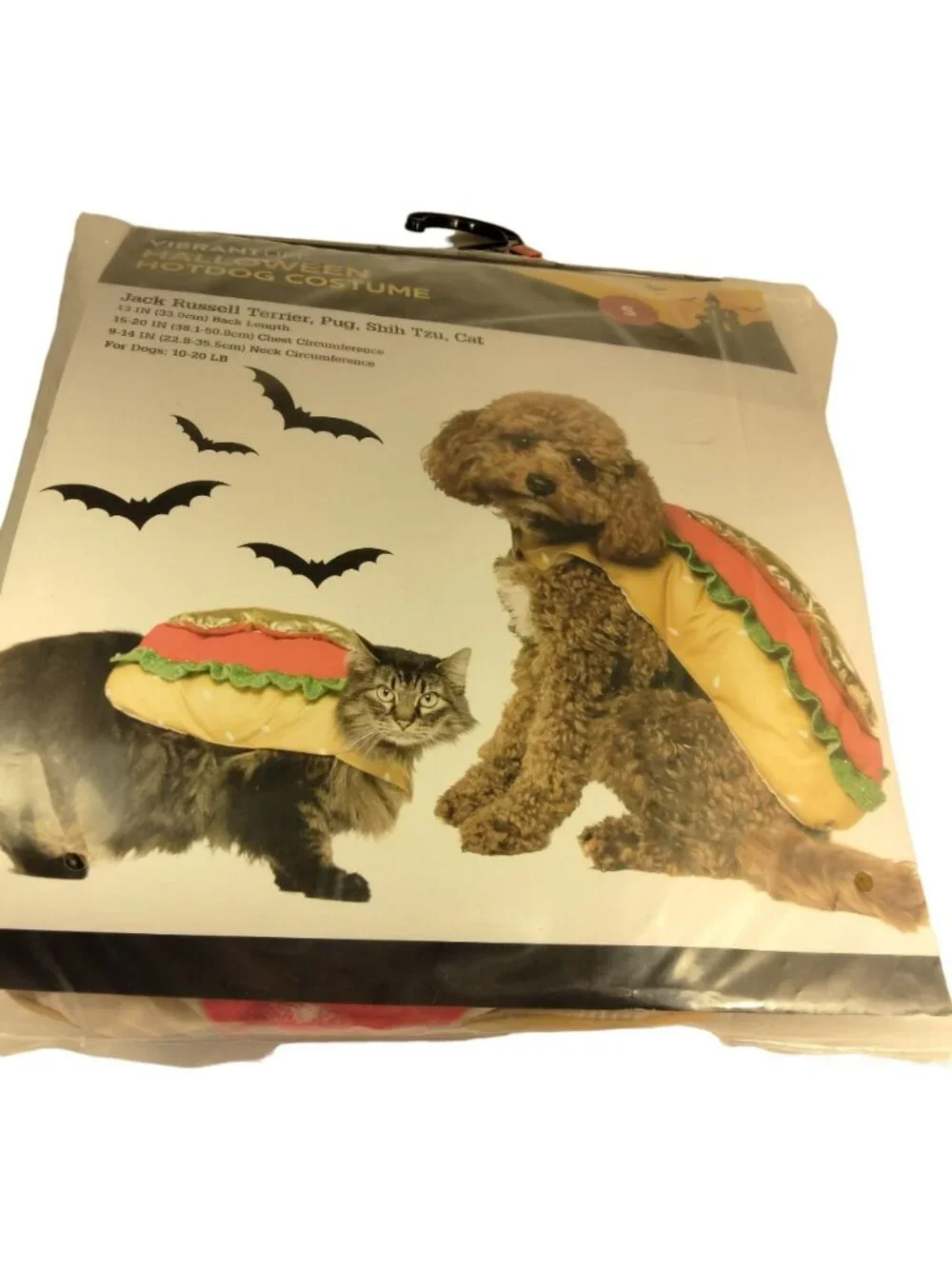 Vibrant Life Hotdog Costume Dog Cat Halloween Pet Outfit  Small
